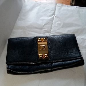 Vince Camuto black pebbled leather med. Size clutch purse